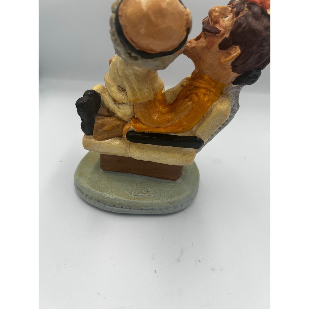 Vintage Marwal Chalkware Dentist and Patient Figurine Humorous Caricature Statue - Picture 5 of 7